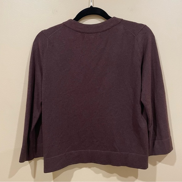 Banana Republic Women's Open Front Cardigan with Hooks 3/4 Sleeve Brown Size M - Picture 4 of 10